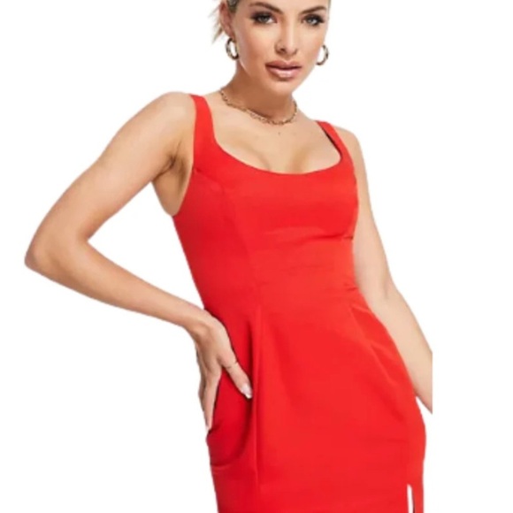 ASOS Red Sleeveless Cocktail Mini Dress - Picture 2 of 12